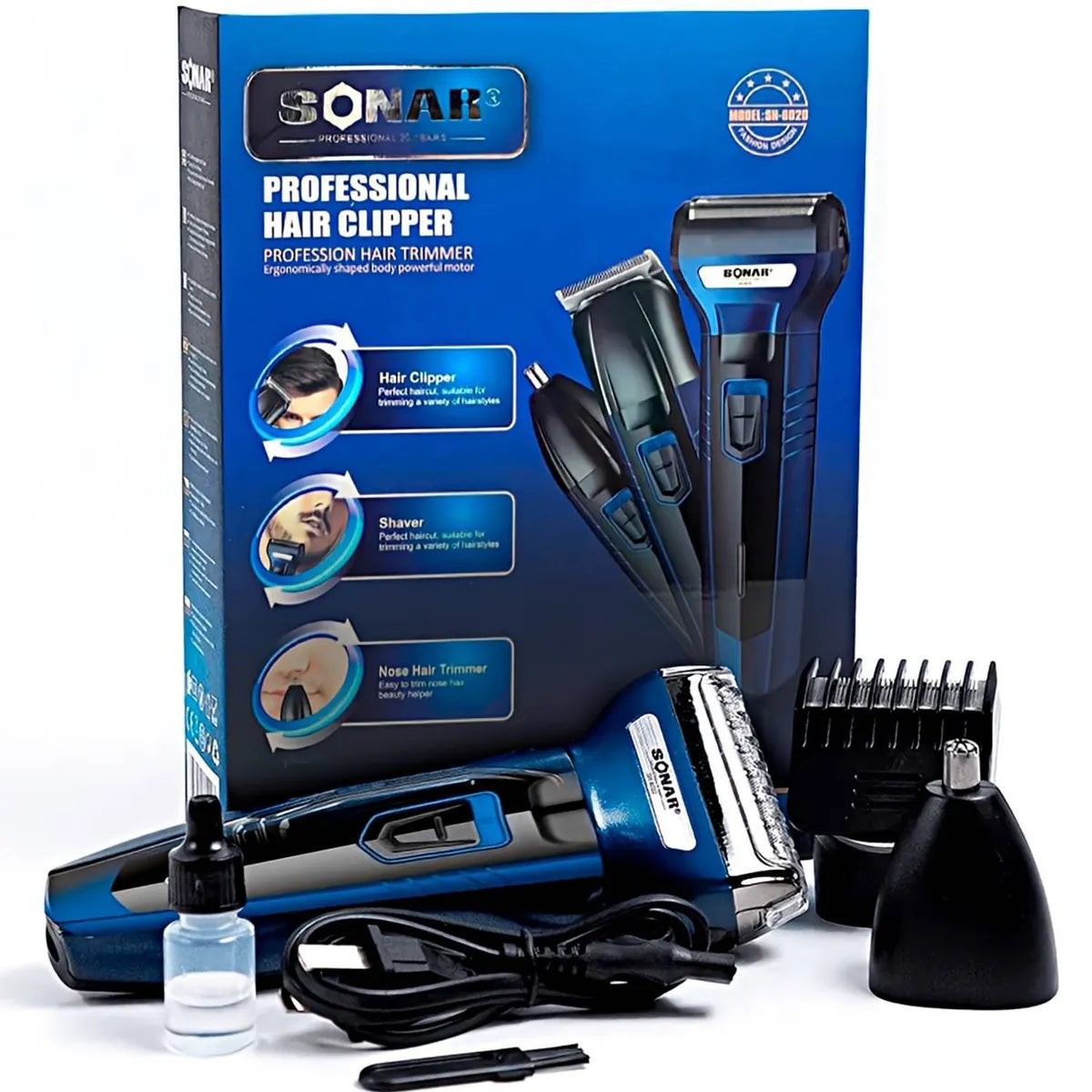 PACK MÁQUINA DE AFEITAR SONAR 3EN1 + DERMA ROLLER DE REGALO