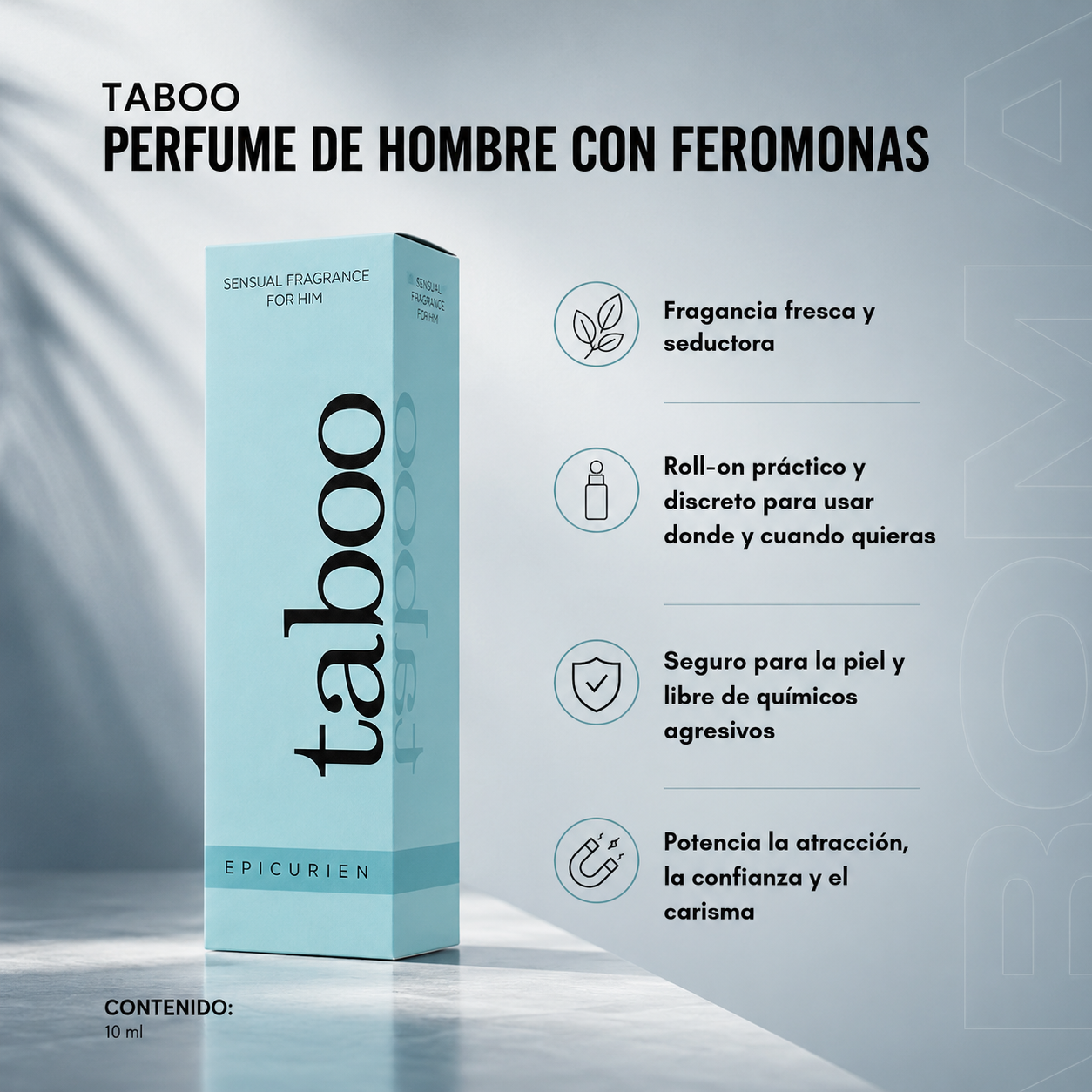 PERFUME CON FEROMONAS PARA HOMBRE TABOO 10ML