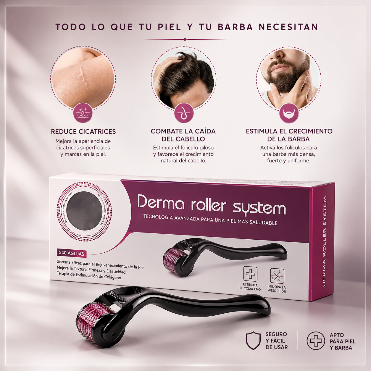 PACK MÁQUINA DE AFEITAR SONAR 3EN1 + DERMA ROLLER DE REGALO